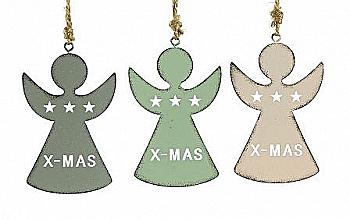 Подвеска новогодняя Ангел плоский "X-MAS" 10,3 см металлический (3 вида в ассортименте), 9762232 ТМ "A&G" Подвеска новогодняя Ангел плоский "X-MAS" 10,3 см металлический (3 вида в ассортименте), 9762232 ТМ "A&G"