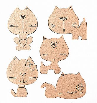 Набор заготовок Котята, 5 шт, ДВП, Rosa Talent