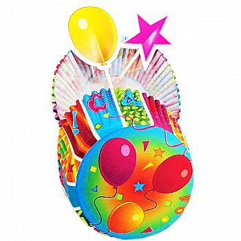 Тарталетка бумажная + украш. Мозаика, 48 ед., 1502-1360