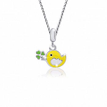 Кулон "Пташка", жовтий, 319541600605 Кулон "Пташка", жовтий, 319541600605