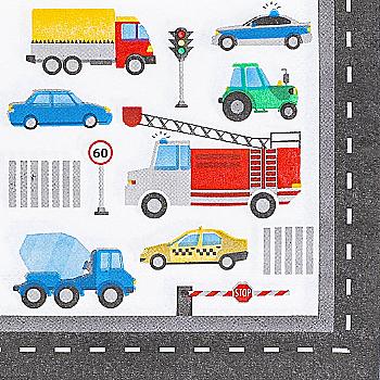 Салфетка Машинки 25 см 12 од, 1502-4675