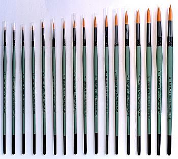 Кисть Синтетика круглая №10 красное дерево / длинная ручка, Renesans