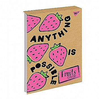 Блокнот В5 80 арк. кл. "Fruits color" крафт, YES 151680