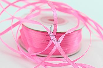 Лента атлас 3 мм-91 м, 05, светло-малиновая