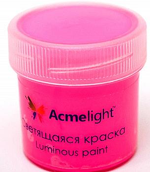 Краска светящаяся для творчества, 20 мл, розовая, AcmeLight Краска светящаяся для творчества, 20 мл, розовая, AcmeLight