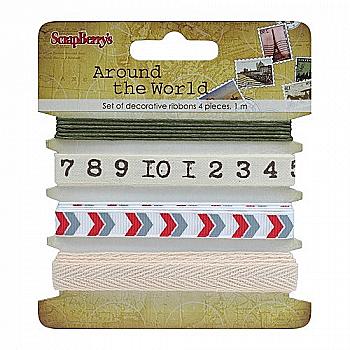 Набір декоративних стрічок, Навколо світу, 4 шт. по 1 м