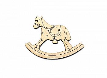 Заготівка лазерна дерев`яна "Коник - качалка" 90*70 мм, T021 Заготівка лазерна дерев`яна "Коник - качалка" 90*70 мм, T021