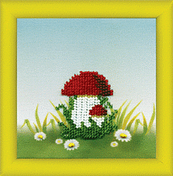 Набір для вишивання бісером Б-620 "Грибок" 10*10 см, ТМ "Чарівна мить"