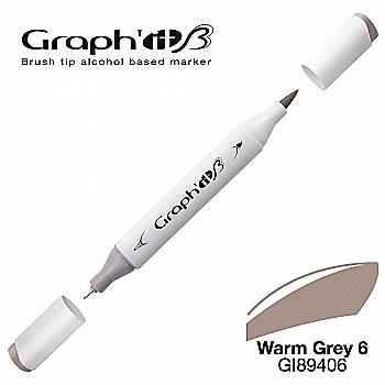 Маркер двухсторонний Brushmarker, Теплый серый 6 (9406), GI89406 Graph`it Маркер двухсторонний Brushmarker, Теплый серый 6 (9406), GI89406 Graph`it