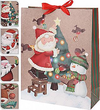 Подарунковий пакет новорічний "XMAS" 32*26 см, 210 г/м2, крафт (4 види), ABB300130 Подарунковий пакет новорічний "XMAS" 32*26 см, 210 г/м2, крафт (4 види), ABB300130