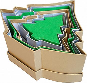 Заготівка Коробка для подарунків з картону Ялинка №1 (3 кол. в асорт.), 3609 Folia