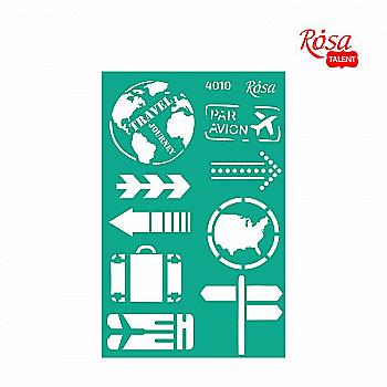 Трафарет самоклеящийся 13*20 см №4010 "Make your journey", Rosa Talent Трафарет самоклеящийся 13*20 см №4010 "Make your journey", Rosa Talent