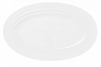 Блюдо фарфоровое 35 см, овальное, белый, 988-151