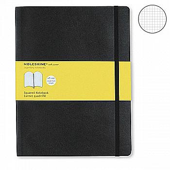 Блокнот Черный мягкий большой клетка, Moleskine Classic, QP622F Блокнот Черный мягкий большой клетка, Moleskine Classic, QP622F