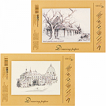 Склейка для ескізів та рисунку А4, 160 г/м², 20 арк, Smiltainis Склейка для ескізів та рисунку А4, 160 г/м², 20 арк, Smiltainis