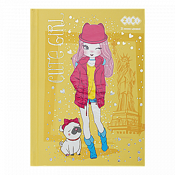 Блокнот А6 64 арк "Cute girl", кл., тв. обкл., мат. лам.+лак, гліт., жовтий, ZB.12715-08 Блокнот А6 64 арк "Cute girl", кл., тв. обкл., мат. лам.+лак, гліт., жовтий, ZB.12715-08
