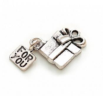 Набір металевих підвісок Дарунок для тебе 15*25мм, 10шт Набір металевих підвісок Дарунок для тебе 15*25мм, 10шт