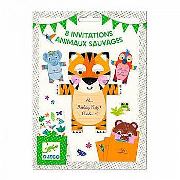 Набор бумажных приглашений "Животные", DJ04781 DJECO Набор бумажных приглашений "Животные", DJ04781 DJECO