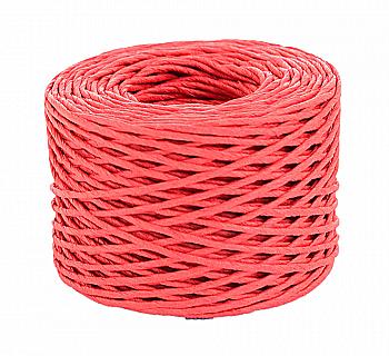 Шпагат паперовий кручений для декору, 50 м, червоний, 972753