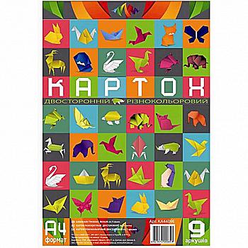 Картон двобічний різнокольор.,9арк, А4, в п/п пакеті КА4409Е (Графика) Картон двобічний різнокольор.,9арк, А4, в п/п пакеті КА4409Е (Графика)