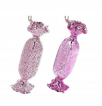 Прикраса ялинкова "Цукерка" 12 см, рожевий антік, NY15-092