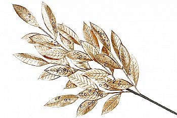 Декоративна гілка "Лавр", 80 см, золото, 824-018