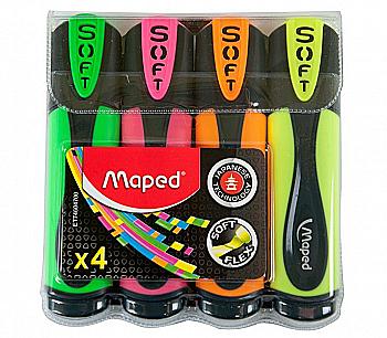 Набор из 4-х текст-маркеров Fluo Peps Ultra Soft, MP.746047 Набор из 4-х текст-маркеров Fluo Peps Ultra Soft, MP.746047