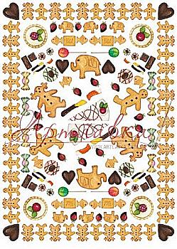 Карта декупажна 50*70 см, Пряники, 60 г/м², EAS.023 Calambour Карта декупажна 50*70 см, Пряники, 60 г/м², EAS.023 Calambour