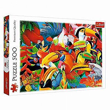 Пазл "500" - Барвисті птахи, Trefl, 37328 Пазл "500" - Барвисті птахи, Trefl, 37328