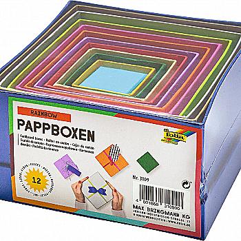 Заготовка Коробка для подарков из картона Квадратная №10 (12 цв. в ассорт.), 3109 Folia Заготовка Коробка для подарков из картона Квадратная №10 (12 цв. в ассорт.), 3109 Folia