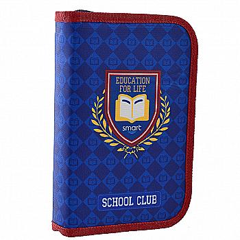 Пенал твердый одинарный с двумя клап. HP-04 "School Club", 20,5*13*3,6, 532093 Пенал твердый одинарный с двумя клап. HP-04 "School Club", 20,5*13*3,6, 532093