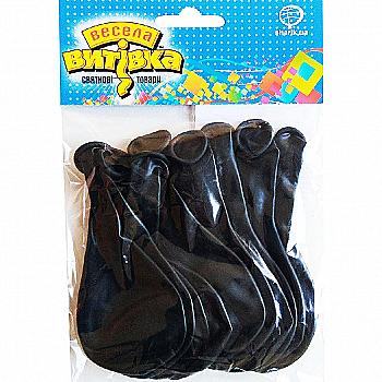 Набір кульок латексних чорний 25 см 10 од, 1111-5124