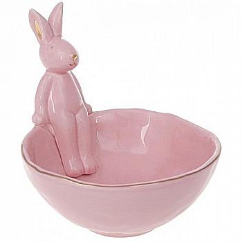 Піала керамічна "Кролик" 550 мл, ніжно-рожевий, 945-374