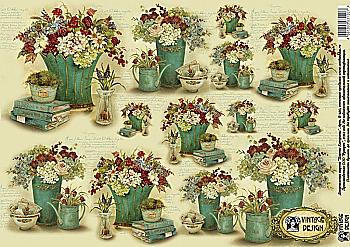Карта декупажна А3 Квіти Катріни, 40 г/м², Е 120 Vintage Design