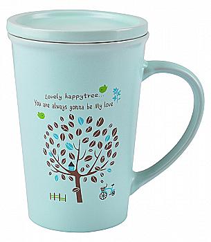 Чашка Tree з кришкою, 390 мл, блакитна, HTK-047 Limited Edition Чашка Tree з кришкою, 390 мл, блакитна, HTK-047 Limited Edition
