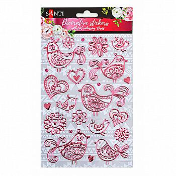 Набір декоративних стікерів з тисненням фольгою "Птахи" 140*210 мм, 741280 Набір декоративних стікерів з тисненням фольгою "Птахи" 140*210 мм, 741280