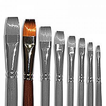 Пензлик "Живопис" 1112 Синтетика плоска № 14 довга ручка рудий ворс