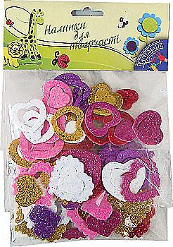 Наклейки для творчества "Сердечки 1" в уп 78 шт, 950260