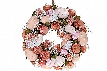 Вінок великодній 24 см, світло-рожевий, 743-830