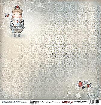 Папір для скрапбукінгу 30,5*30,5 см 180 гр/м двост. Одного разу взимку. Зима прийшла