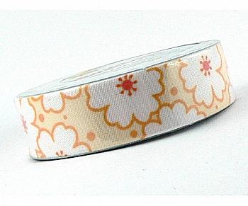 Стрічка декоративна 15 мм*4 м Квіти на жовтому, 27001 Folia Стрічка декоративна 15 мм*4 м Квіти на жовтому, 27001 Folia