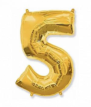 Куля повітряна Цифра 5 золото Ф, 1207-3263