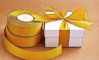 Лента атлас 25 мм-23 м, 105 золотая, 5-1503