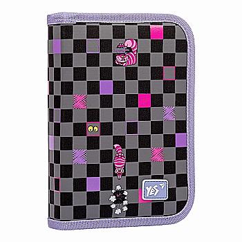 Пенал твердый YES одинарный с двумя клапанами HP-04 "Alice", черный, 533067 Пенал твердый YES одинарный с двумя клапанами HP-04 "Alice", черный, 533067