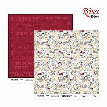 Бумага для скрапбукинга "Make your journey" 4 двухстороннийй 30*30 см, 200 г/м2, TM ROSA Talent Бумага для скрапбукинга "Make your journey" 4 двухстороннийй 30*30 см, 200 г/м2, TM ROSA Talent
