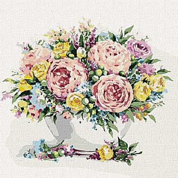 Набір для розпису по номерах 40*40 см "Мікс квітів", KHO3179