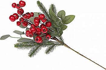 Декоративна гілка з червоними ягодами, 43 см, YE1-009 Декоративна гілка з червоними ягодами, 43 см, YE1-009