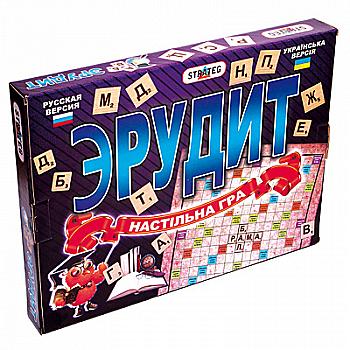 Гра настільна "Ерудит" (укр) 30451, ТМ "Strateg" Гра настільна "Ерудит" (укр) 30451, ТМ "Strateg"