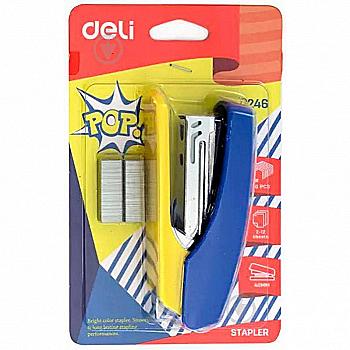 Степлер №10 12 арк, пласт. кольоровий 0246Е Deli Степлер №10 12 арк, пласт. кольоровий 0246Е Deli