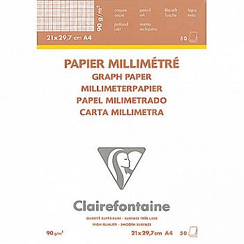 Міліметрівка-склейка А4 50 арк., 90 г/м2, 97135C Clairefontaine Міліметрівка-склейка А4 50 арк., 90 г/м2, 97135C Clairefontaine